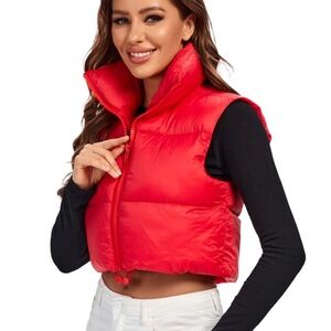 Women's Vibrant Red Puffer Vest
